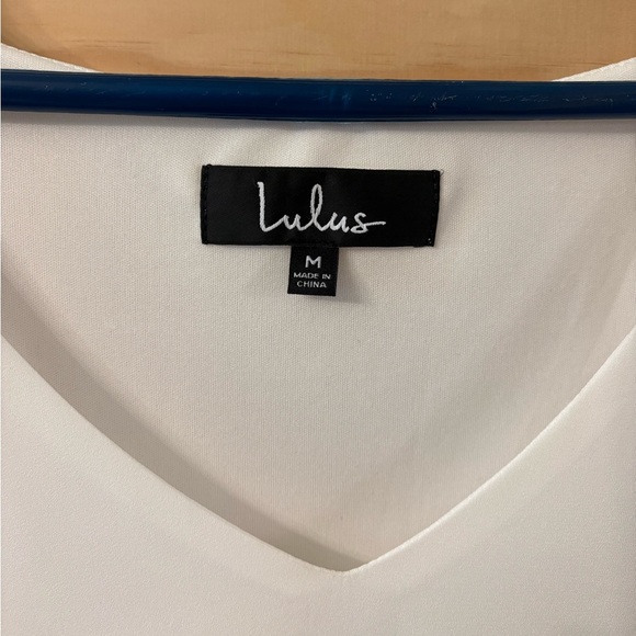 Lulu’s white Mini Dress with long sleeves-“Shifting Dears”-Size M-bridal/wedding - Picture 4 of 7